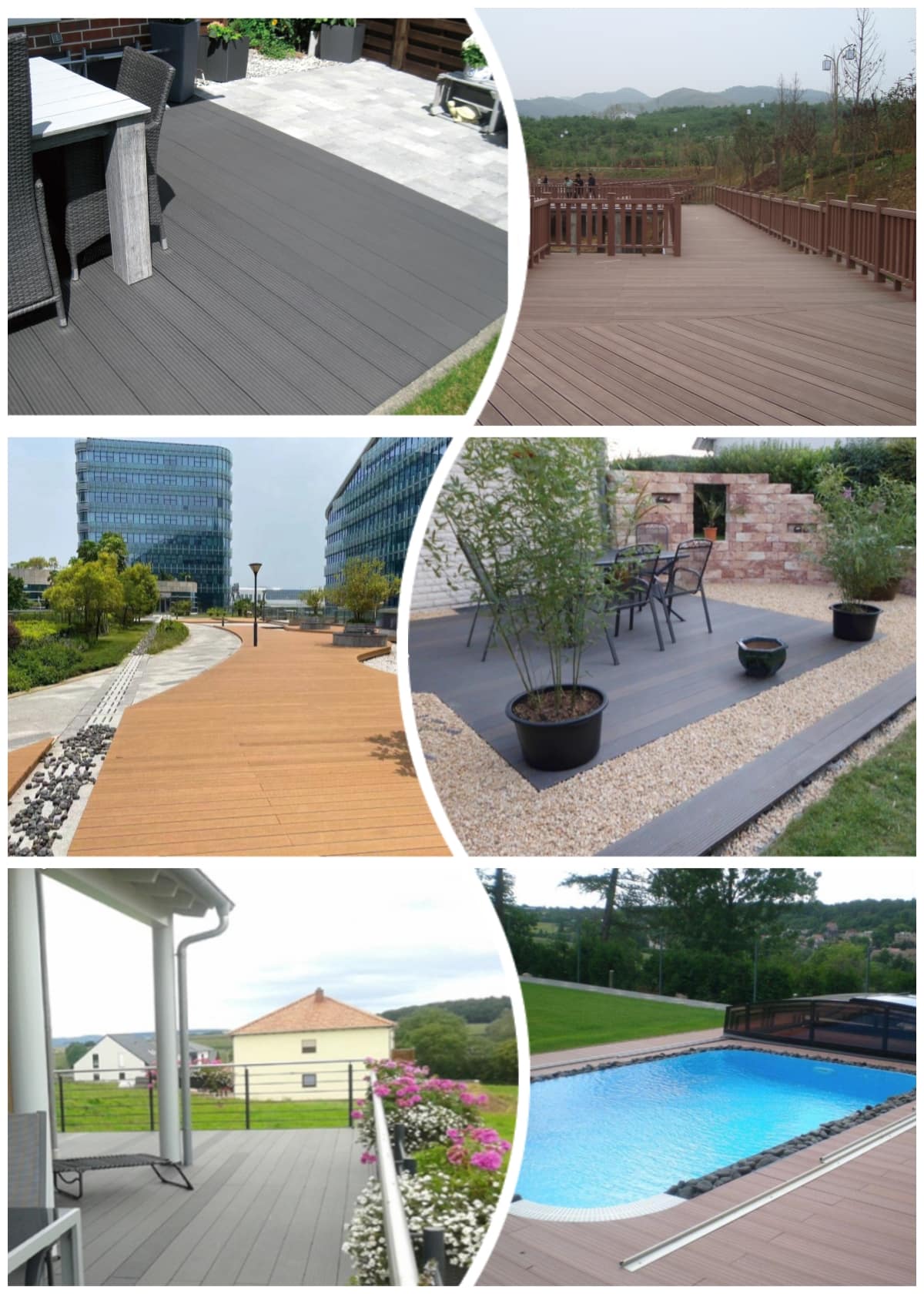 Eco-friendly recyclable wpc decking flooring